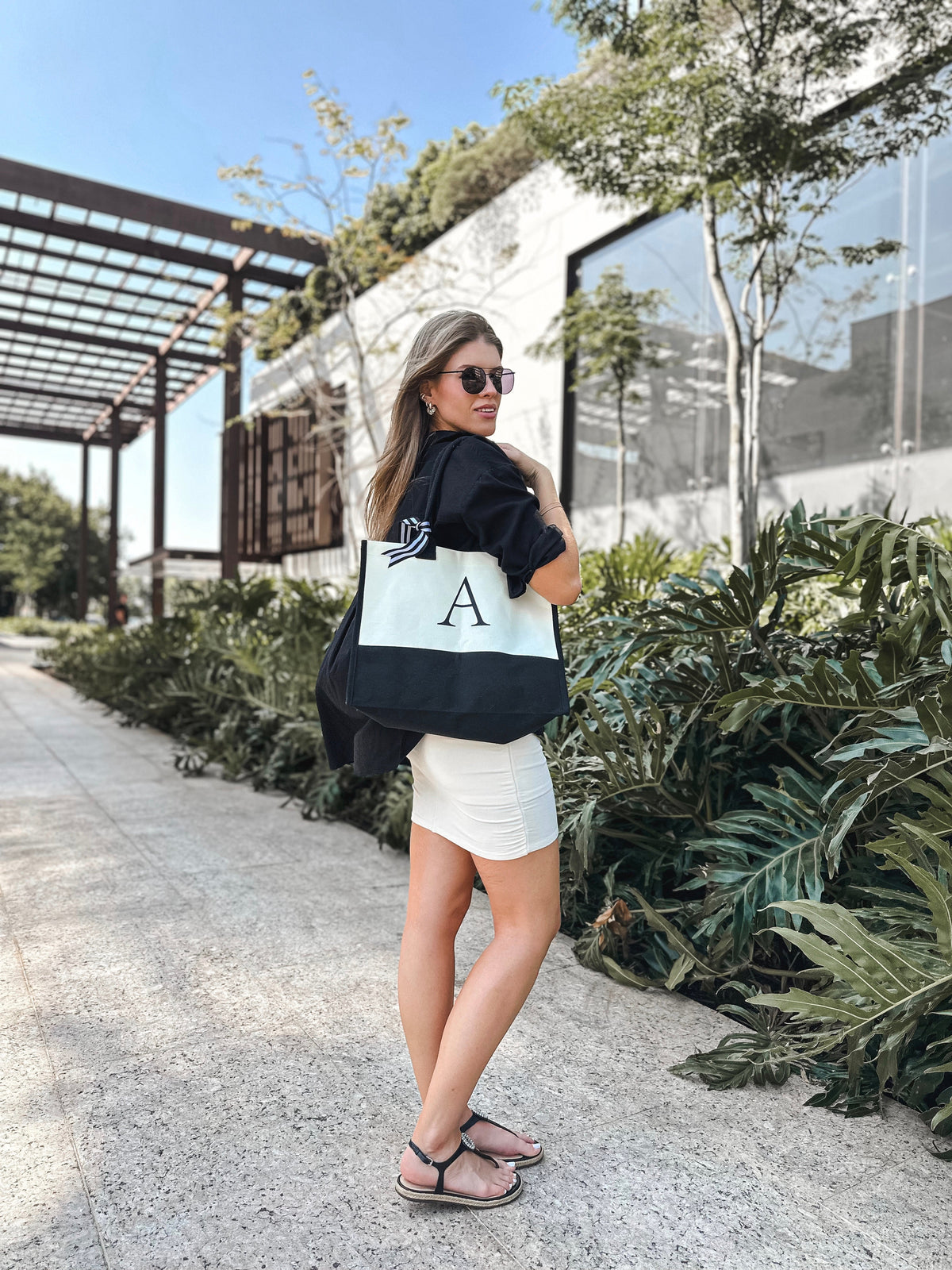 Personalized Initial Canvas Bag