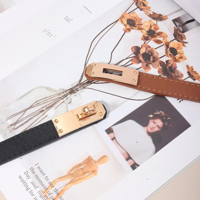 Women's Genuine Leather Clasp Belt - Délise