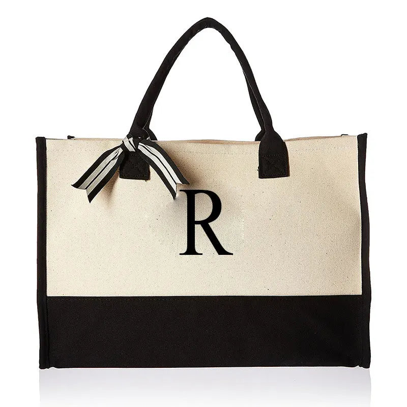 Personalized Initial Canvas Bag