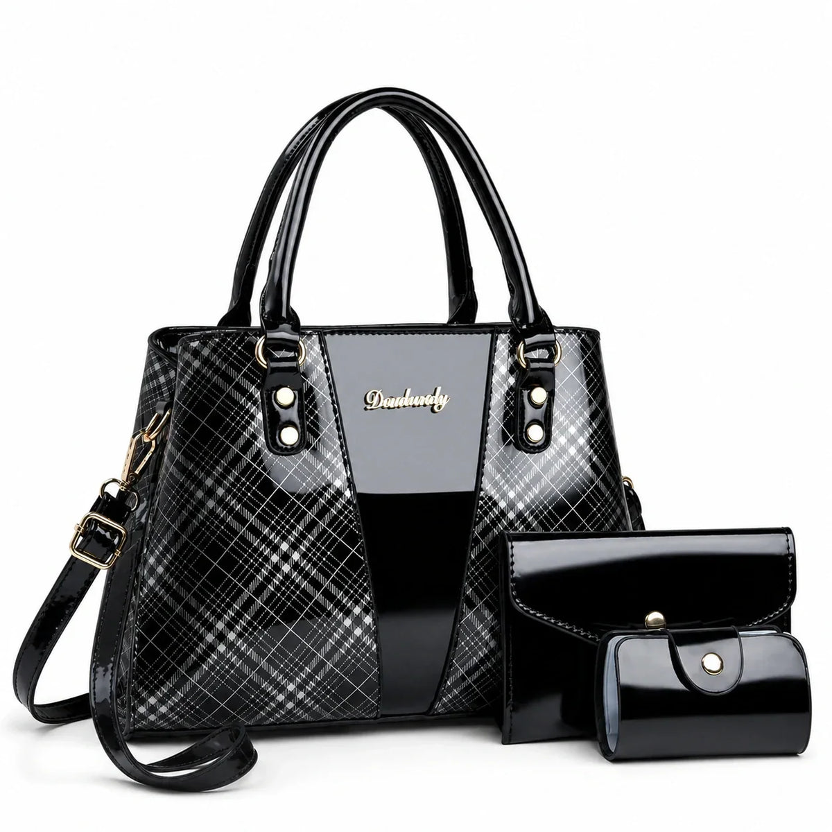 3-Piece Leather Shoulder Bag Set - Aria