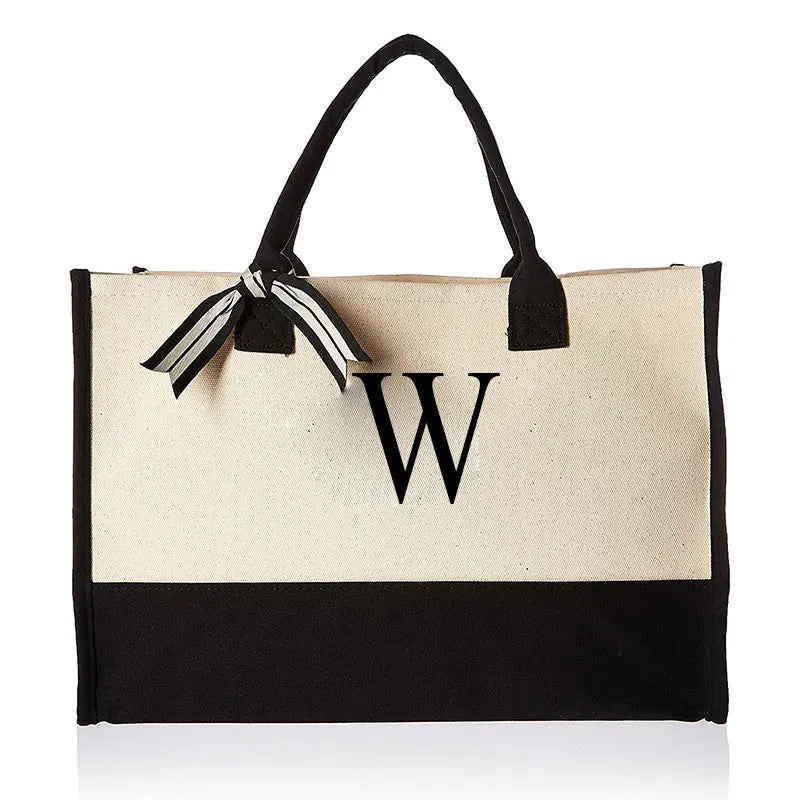 Personalized Initial Canvas Bag