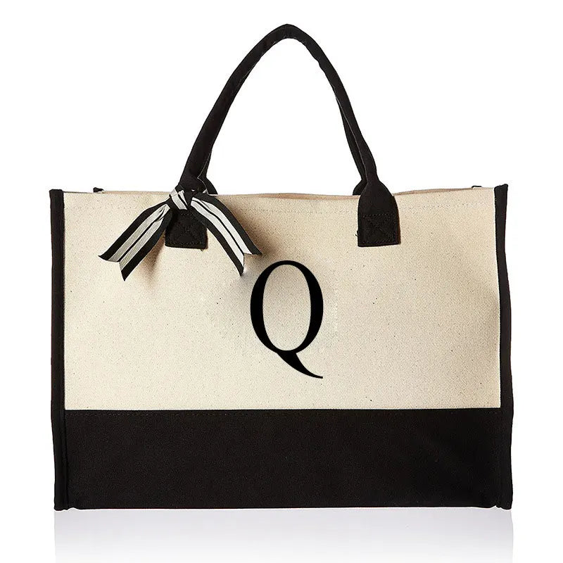 Personalized Initial Canvas Bag