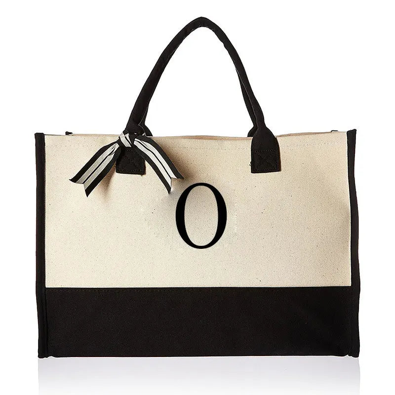 Personalized Initial Canvas Bag