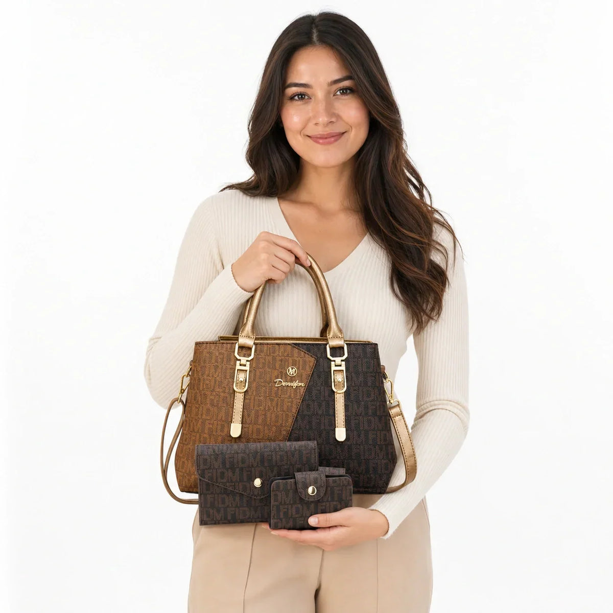 Leather Bag and Wallet Set - Cora
